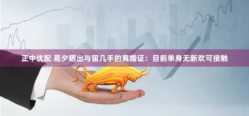 正中优配 葛夕晒出与留几手的离婚证：目前单身无新欢可接触